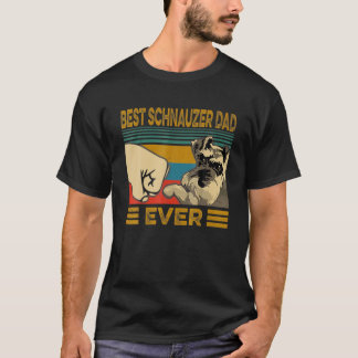 Vintager bester Schnauzer Vater Ever Hund Lover T- T-Shirt