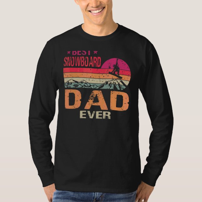 Vintager bester Snowboard-Vater je Vatertag T-Shirt (Vorderseite)