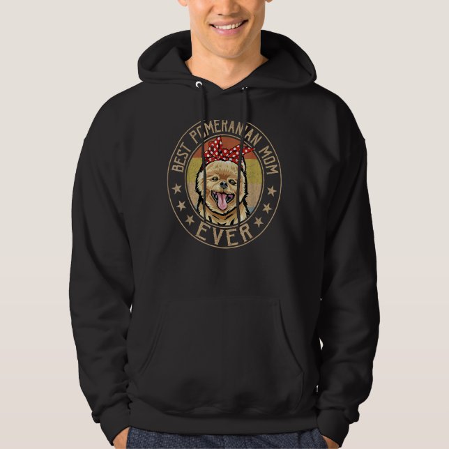 Vintager bester Spitz Mama je Muttertag Hoodie (Vorderseite)