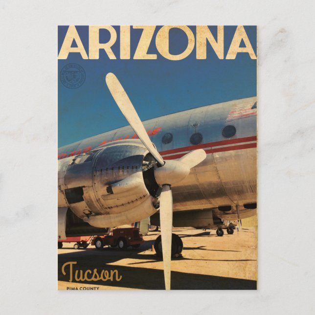 Vintager Besuch Arizona Postkarte (Vorderseite)