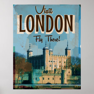 Vintager Besuch in London - Fly There Poster