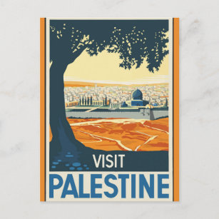 Vintager Besuch in Palästina Postkarte