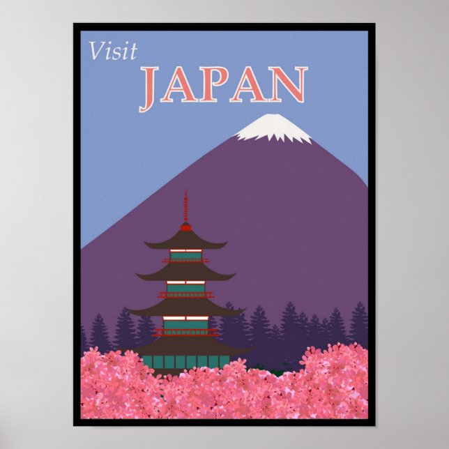 Vintager Besuch Japan Reiseplakat Poster (Vorne)
