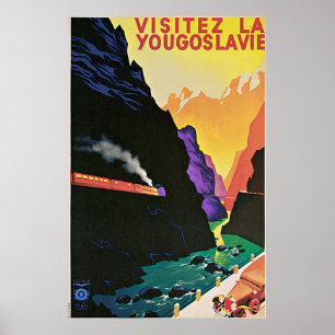 Vintager Besuch Jugoslawiens Poster
