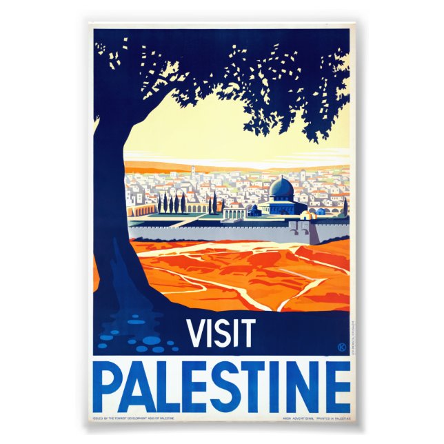 Vintager Besuch Palästina Reiseplakat Fotodruck (Vorne)