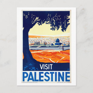 Vintager Besuch Palästina Reiseplakat Postkarte