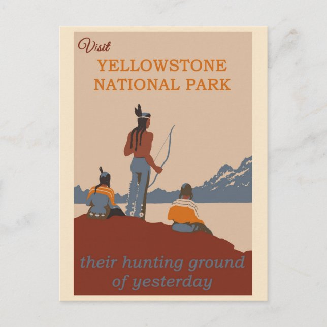 Vintager Besuch Yellowstone Nationalparkreise Postkarte (Vorderseite)
