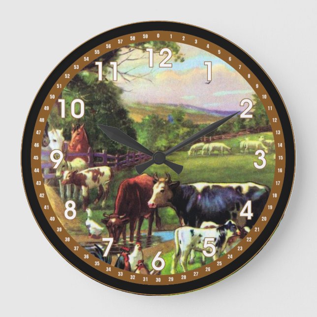 Vintager Betrieb Große Wanduhr (Vorderseite)