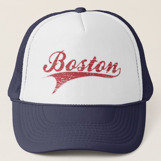 Vintager beunruhigter Bostonballpark-Hut Truckerkappe (Vorderseite)