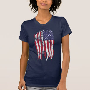 Vintager beunruhigter Tattered amerikanische T-Shirt