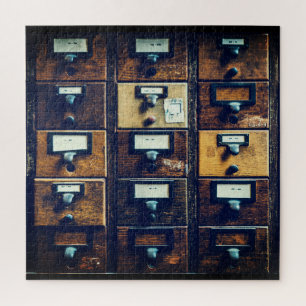 Vintager Bibliothekskartenkatalog