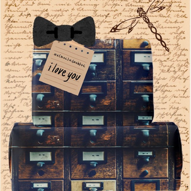 Vintager Bibliothekskartenkatalog Geschenkpapier (Von Creator hochgeladen)