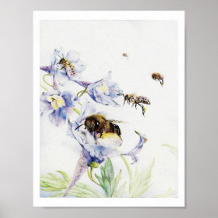 Vintager Bienen-Druck Poster