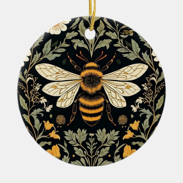 Vintager Bienengarten Keramik Ornament (Vorne)