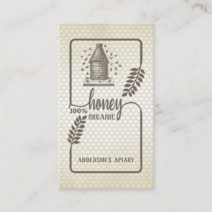Vintager Bienenhonigzweig Visitenkarte