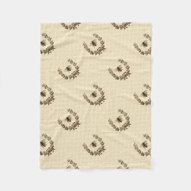 Vintager Bienenreath Fleecedecke (Vorderseite)