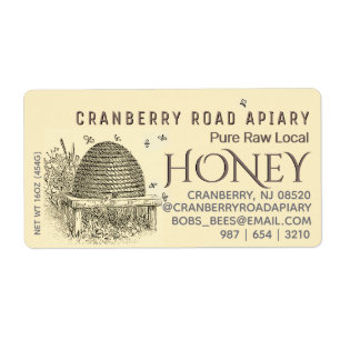 Vintager Bienenstock mit Bienenhonig, gelb