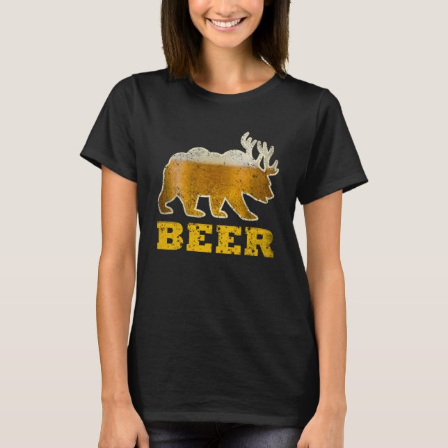 Vintager Bier Bier-Retrotrinker T-Shirt (Vorderseite)