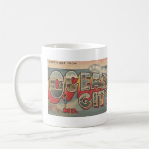 Vintager Big Letter OCEAN CITY, MD Postkarte Kaffeetasse