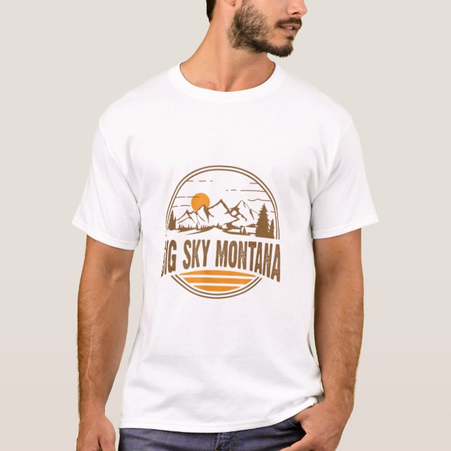 Vintager Big Sky, Montana Berg Wandern T-Shirt (Vorderseite)