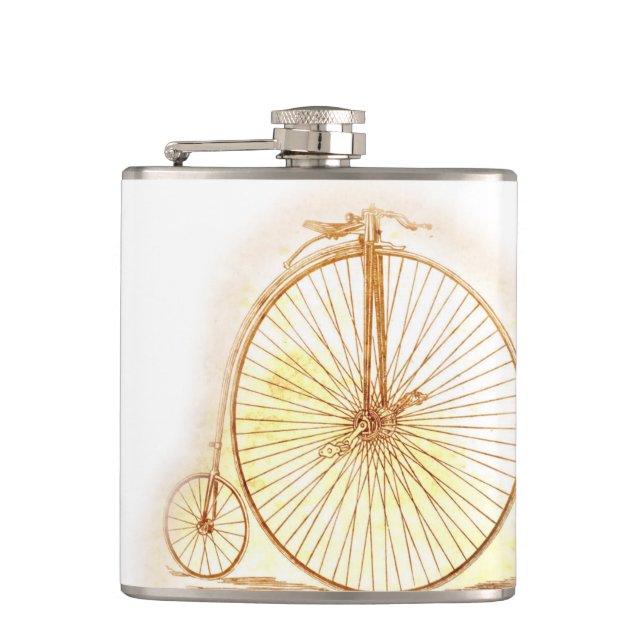 Vintager Big Wheel Bicycle Flask Flachmann (Vorderseite)