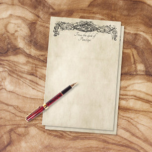 Vintager Bildlauf Altpapier hinzufügen Briefpapier