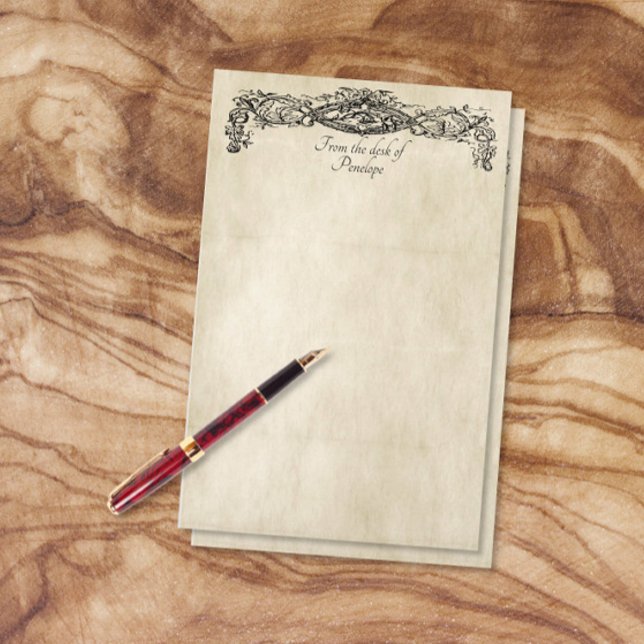 Vintager Bildlauf Altpapier hinzufügen Briefpapier (Von Creator hochgeladen)