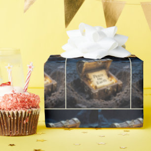 Vintager Bildlauf in einer Schatztruhe Geschenkpapier