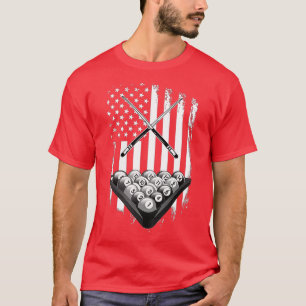 Vintager Billiard American Flag Pool Player vorhan T-Shirt