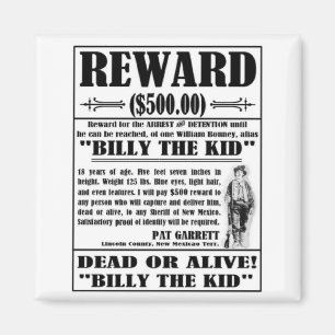 Vintager Billy das Kind wollte Plakat Magnet