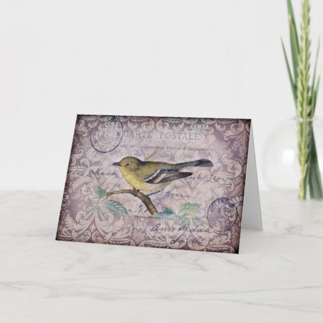 Vintager Bird Karte (Vorderseite)