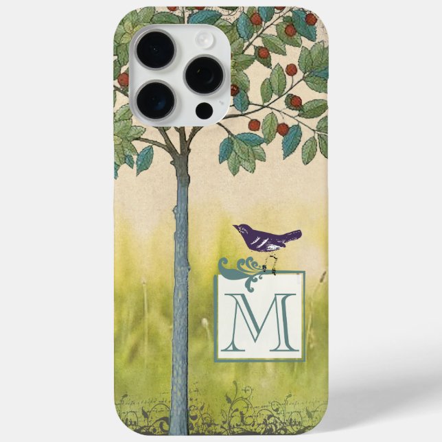 Vintager Bird Tree Monogram iPhone title_seo2 (Rückseite)