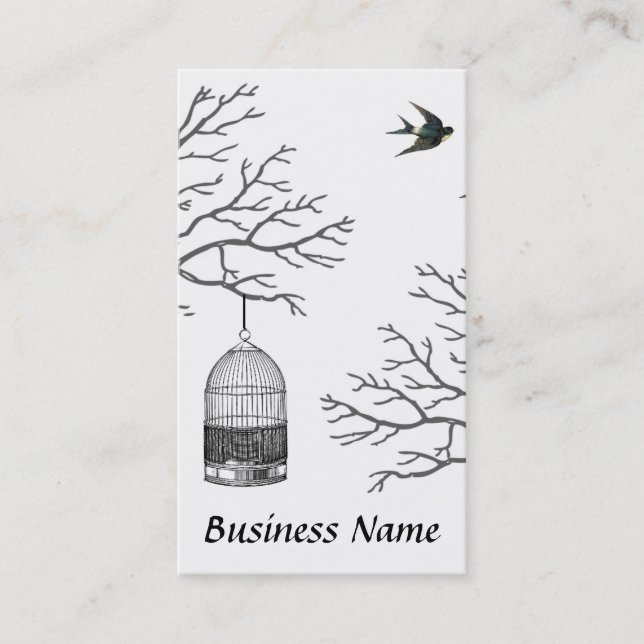 Vintager Birdcage-bloße Visitenkarte (Vorderseite)