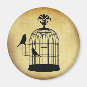 Vintager Birdcagestempel Magnet