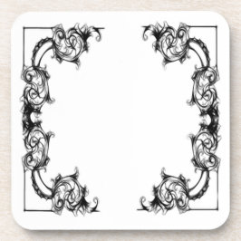 VINTAGER BLACK UND WEISSER DAMASK GETRÄNKEUNTERSETZER