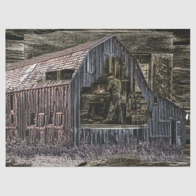 Vintager Blacksmith-Shop Welcher Seidenpapier (Vorderseite)