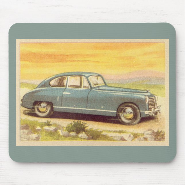 Vintager blauer Auto-Druck Mousepad (Vorne)