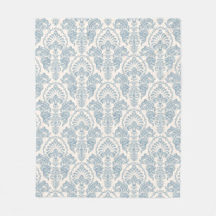 Vintager blauer Blumendamast Fleecedecke
