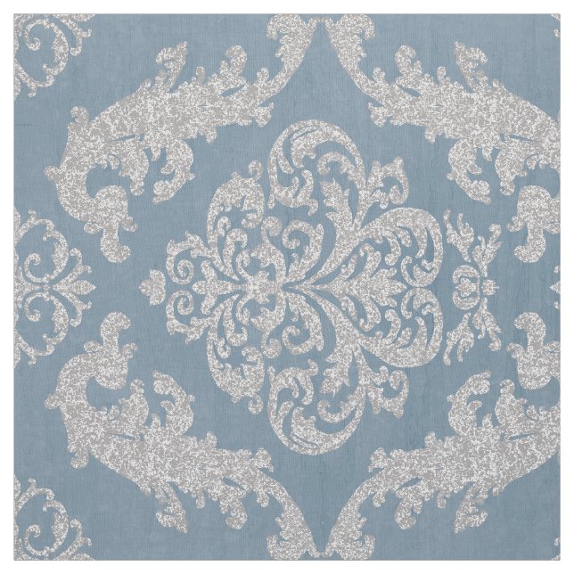 Vintager blauer Damast Stoff (Muster)
