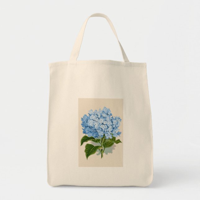 Vintager blauer Hydrangea Tragetasche (Vorne)
