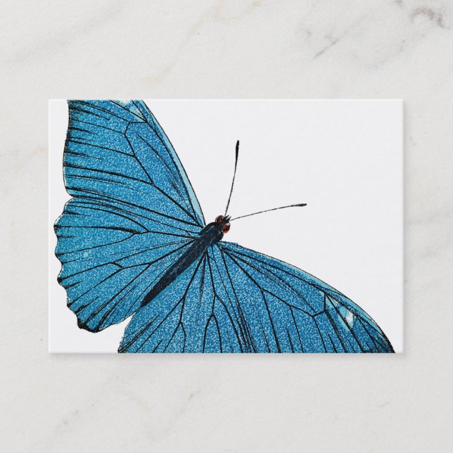 Vintager blauer Morpho Schmetterling Visitenkarte (Vorderseite)