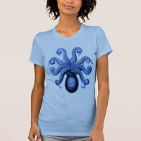 Vintager Blauer Oktopus 1 unter