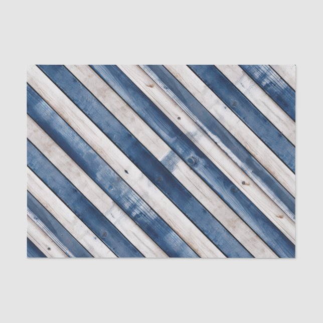 Vintager blauer Patriotikstreifen Seidenpapier (Vorderseite)