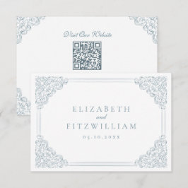 Vintager blauer Rahmen Elegante Hochzeitdetails Begleitkarte