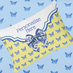 Vintager Blauer Schmetterlingsbock Personalisiert Dekokissen