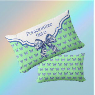 Vintager Blauer Schmetterlingsbock Personalisiert Lendenkissen