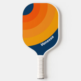 Vintager blauer Streifen mit Name Pickleball Schläger