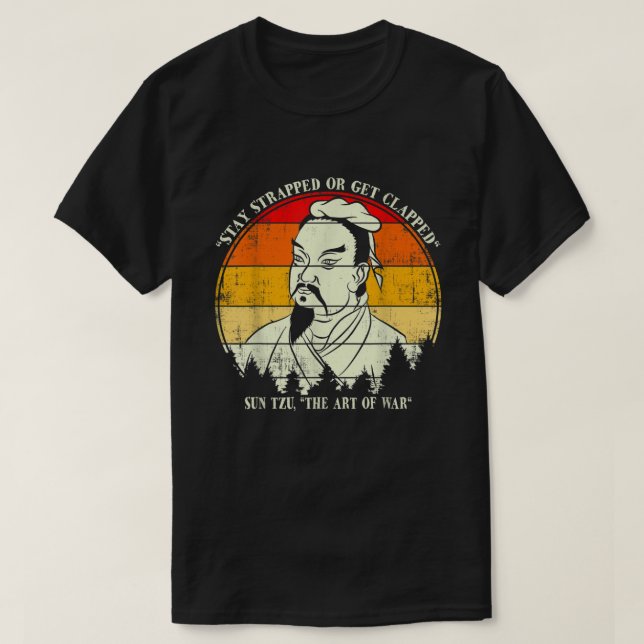 Vintager Bleibe oder geklatscht Sonnendusche Tzu T-Shirt (Design vorne)