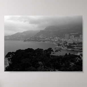 Vintager Blick auf Monaco Monte Carlo Poster