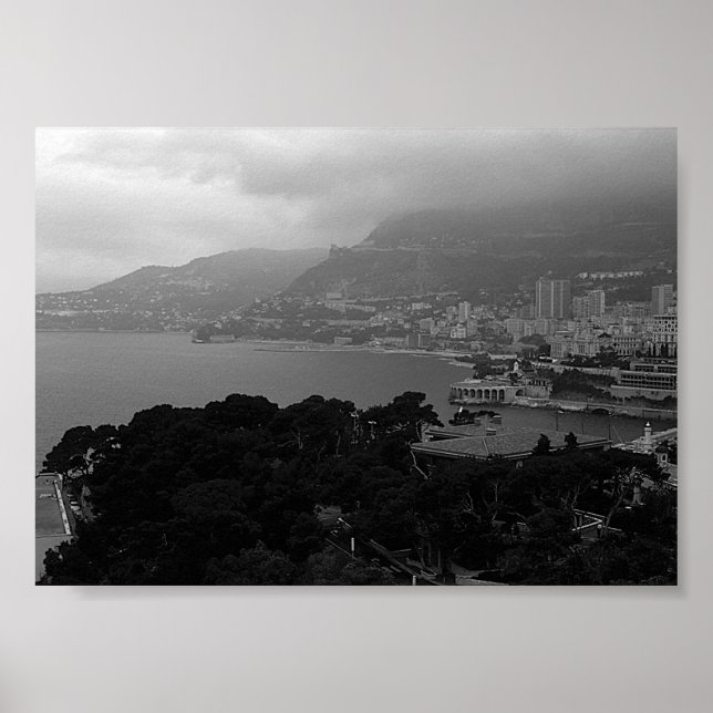 Vintager Blick auf Monaco Monte Carlo Poster (Vorne)